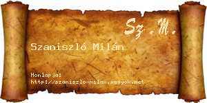 Szaniszló Milán névjegykártya